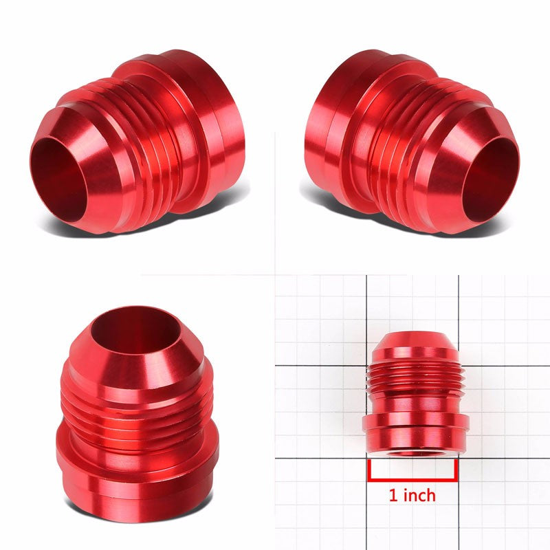 Red 1/8-27 NPT Straight Male Weld On Bung Oil/Fuel Hose 12AN Fitting Adapter BuildFastCar