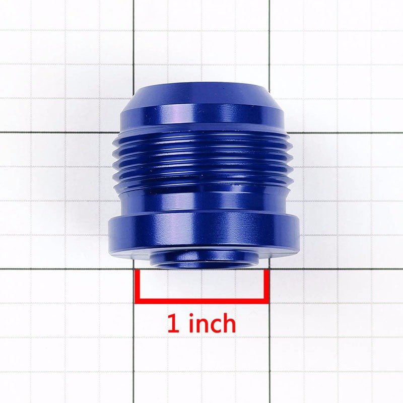 Blue 1/8-27 NPT Straight Male Weld On Bung Oil/Fuel Hose 16AN Fitting Adapter BuildFastCar