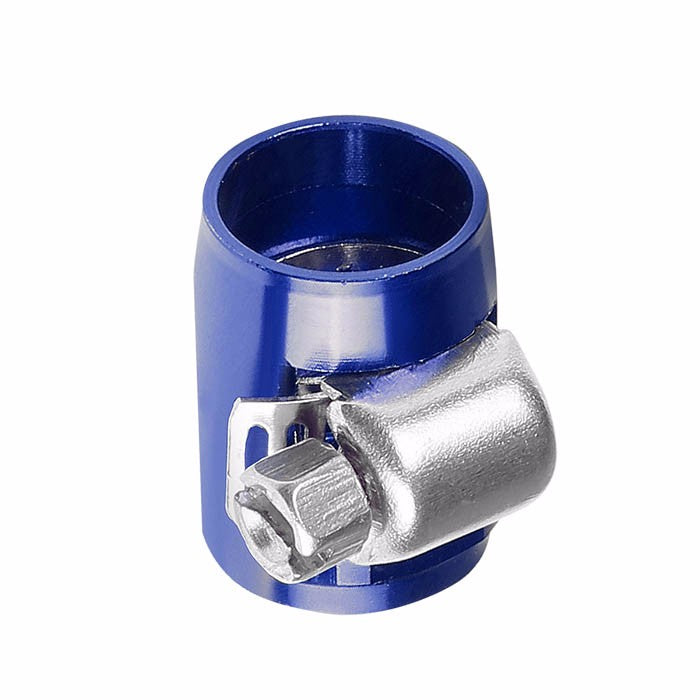 Blue Push On Hose End Cover Clamp Finisher Oil/Fuel Hose 4AN Fitting Adapter BuildFastCar