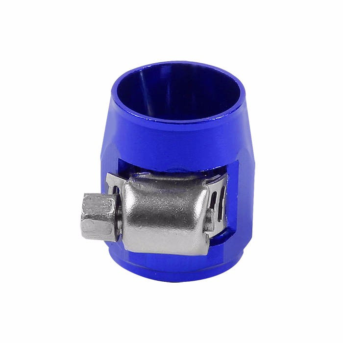 Blue Push On Hose End Cover Clamp Finisher Oil/Fuel Hose 6AN Fitting Adapter BuildFastCar