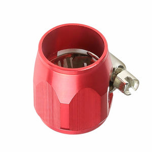 Red Push On Hose End Cover Clamp Finisher Oil/Fuel Hose 8AN Fitting Adapter BuildFastCar