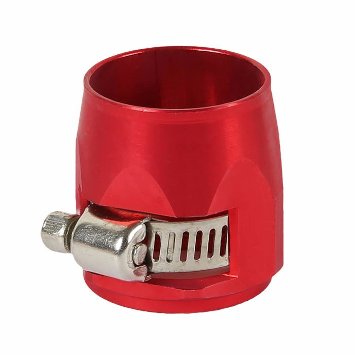 Red Push On Hose End Cover Clamp Finisher Oil/Fuel Hose 12AN Fitting Adapter BuildFastCar