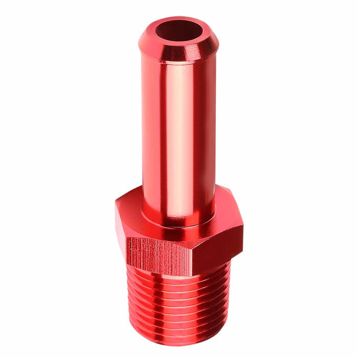 Red 1/4" NPT Male Straight To 3/8" Hose Port Nipple Oil/Fuel Fitting Adaptor BuildFastCar