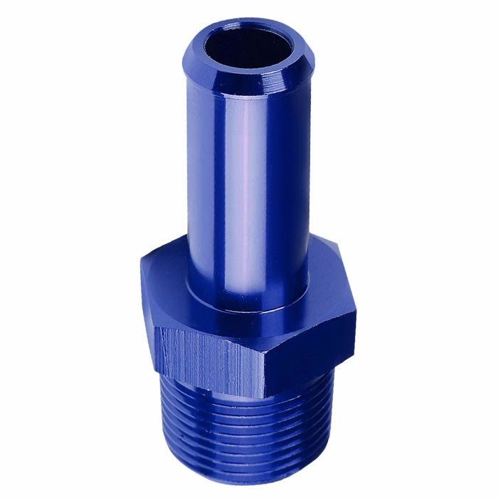 Blue 3/4" NPT Male Straight To 3/4" Hose Port Nipple Oil/Fuel Fitting Adaptor BuildFastCar