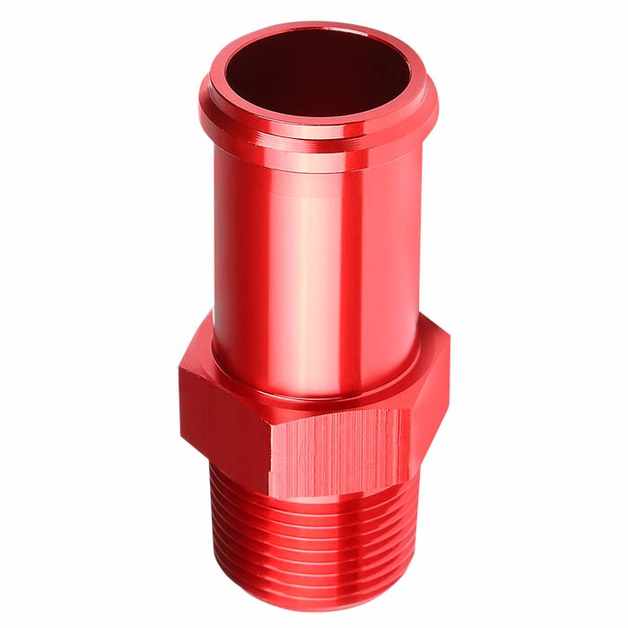 Red 3/4" NPT Male Straight To 1.00" Hose Port Nipple Oil/Fuel Fitting Adaptor BuildFastCar
