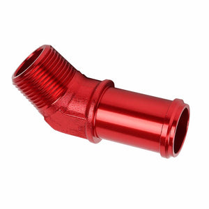 Red 3/4" NPT Male 45 Degree To 1.00" Hose Port Nipple Oil/Fuel Fitting Adaptor BuildFastCar