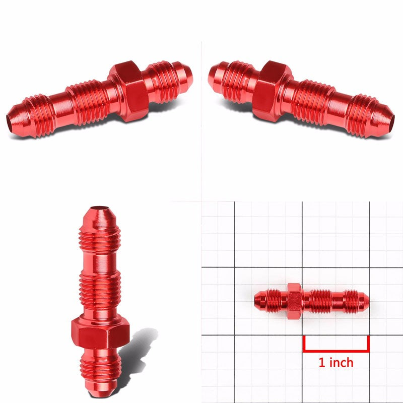 Red Male Straight 1/8-27 NPT Flare Bulkhead Oil/Fuel Hose 3AN Fitting Adapter BuildFastCar