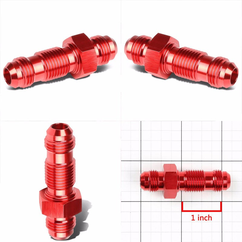 Red Male Straight 1/8-27 NPT Flare Bulkhead Oil/Fuel Hose 6AN Fitting Adapter BuildFastCar