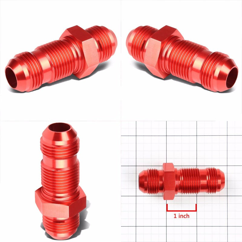 Red Male Straight 1/8-27 NPT Flare Bulkhead Oil/Fuel Hose 10AN Fitting Adapter BuildFastCar