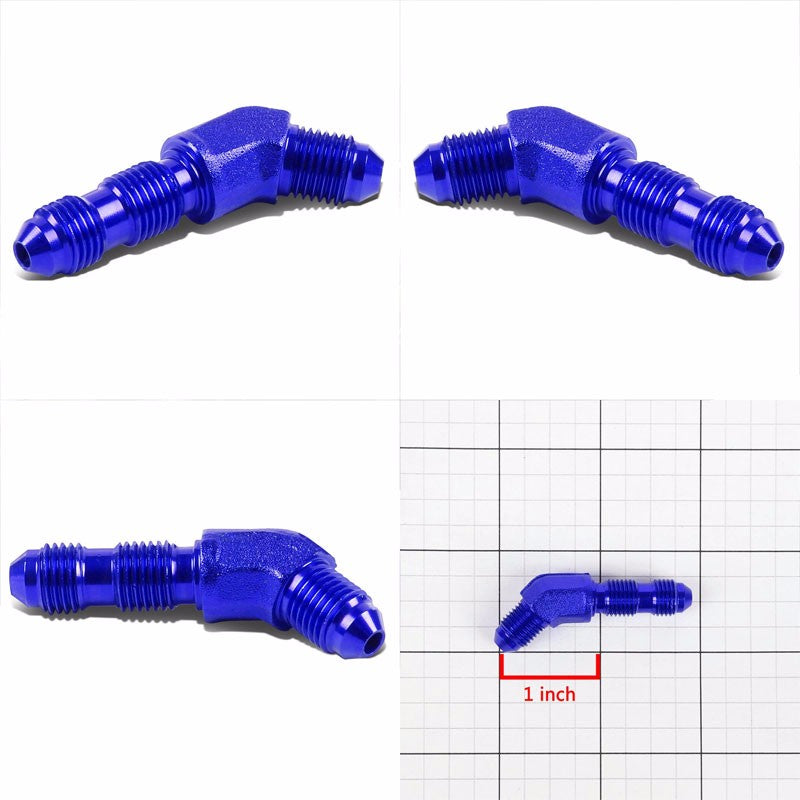 Blue Male 45 Degree 1/8-27 NPT Flare Bulkhead Oil/Fuel Hose 3AN Fitting Adapter BuildFastCar