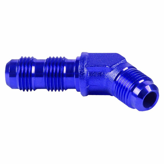 Blue Male 45 Degree 1/8-27 NPT Flare Bulkhead Oil/Fuel Hose 8AN Fitting Adapter BuildFastCar