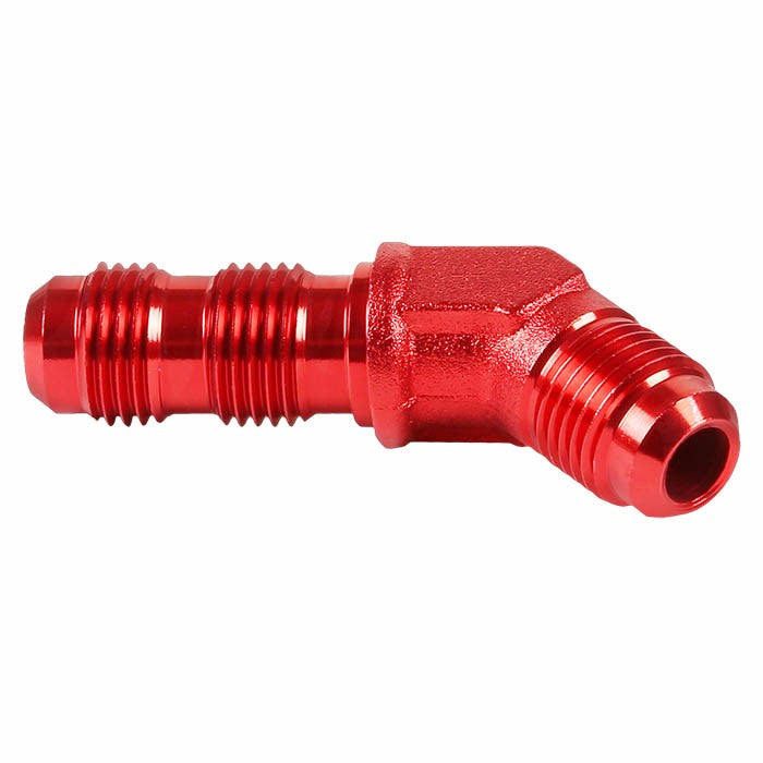 Red Male 45 Degree 1/8-27 NPT Flare Bulkhead Oil/Fuel Hose 8AN Fitting Adapter BuildFastCar