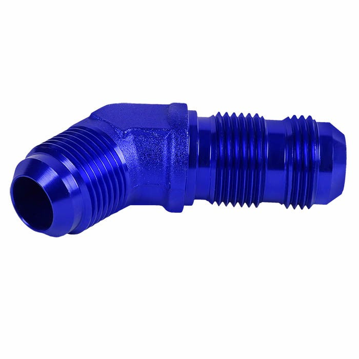 Blue Male 45 Degree 1/8-27 NPT Flare Bulkhead Oil/Fuel Hose 10AN Fitting Adapter BuildFastCar