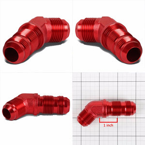Red Male 45 Degree 1/8-27 NPT Flare Bulkhead Oil/Fuel Hose 10AN Fitting Adapter BuildFastCar