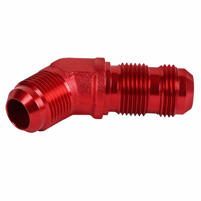 Red Male 45 Degree 1/8-27 NPT Flare Bulkhead Oil/Fuel Hose 12AN Fitting Adapter BuildFastCar