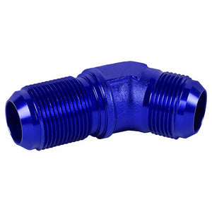 Blue Male 45 Degree 1/8-27 NPT Flare Bulkhead Oil/Fuel Hose 16AN Fitting Adapter BuildFastCar