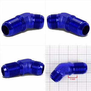 Blue Male 45 Degree 1/8-27 NPT Flare Bulkhead Oil/Fuel Hose 16AN Fitting Adapter BuildFastCar