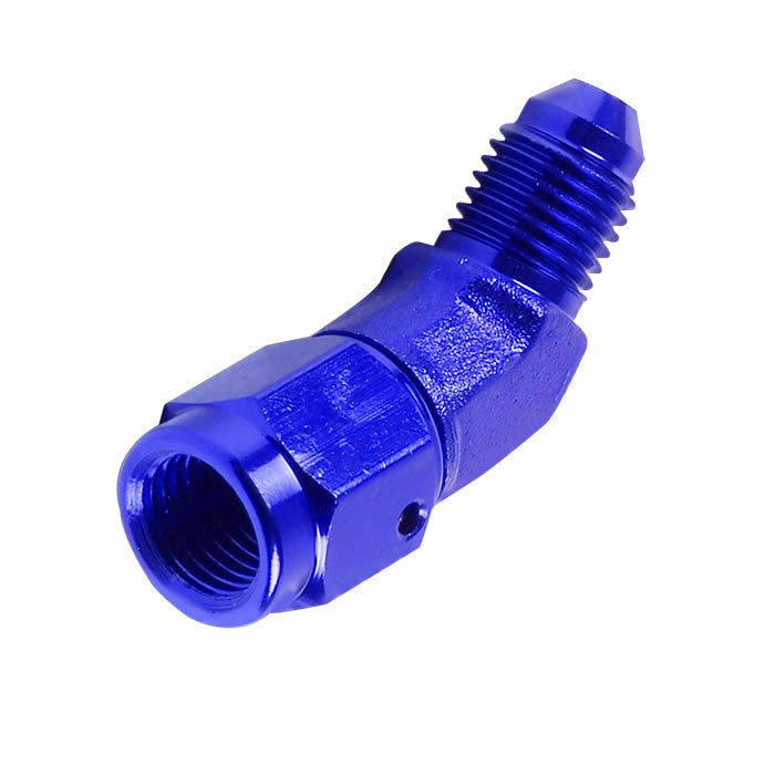 Blue 45 Degree Female/Male 1/8-27 NPT Flare Bulkhead 3AN Oil/Fuel Hose Fitting BuildFastCar