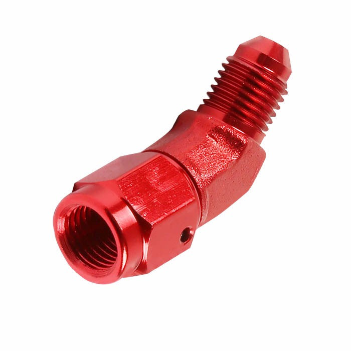 Red 45 Degree Female/Male 1/8-27 NPT Flare Bulkhead 4AN Oil/Fuel Hose Fitting BuildFastCar