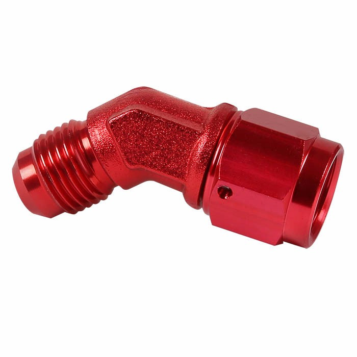 Red 45 Degree Female/Male 1/8-27 NPT Flare Bulkhead 8AN Oil/Fuel Hose Fitting BuildFastCar