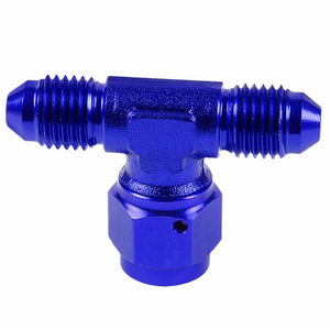 Blue Male Tee Shape Flare Female Center Port Oil/Fuel Hose 3AN Fitting Adapter BuildFastCar
