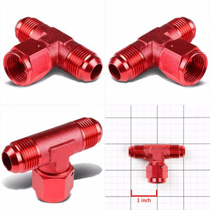Red Male Tee Shape Flare Female Center Port Oil/Fuel Hose 6AN Fitting Adapter BuildFastCar