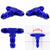 Blue Male Tee Shape Male Center Flare Bulkhead Oil/Fuel Hose 3AN Fitting Adapter BuildFastCar