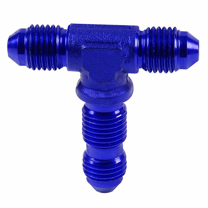 Blue Male Tee Shape Male Center Flare Bulkhead Oil/Fuel Hose 3AN Fitting Adapter BuildFastCar