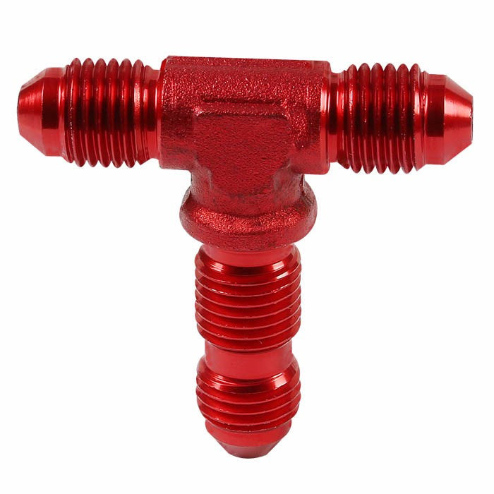 Red Male Tee Shape Male Center Flare Bulkhead Oil/Fuel Hose 3AN Fitting Adapter BuildFastCar