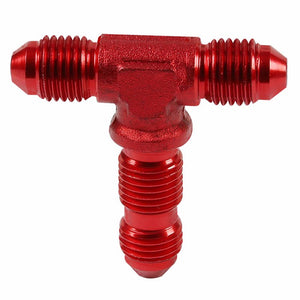 Red Male Tee Shape Male Center Flare Bulkhead Oil/Fuel Hose 4AN Fitting Adapter BuildFastCar