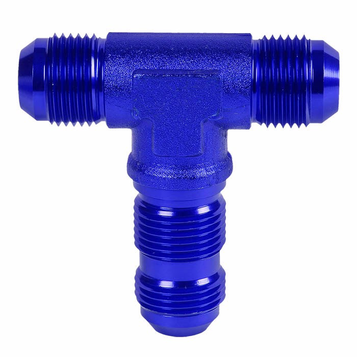 Blue Male T-Shape Male Center Flare Bulkhead Oil/Fuel Hose 12AN Fitting Adapter BuildFastCar