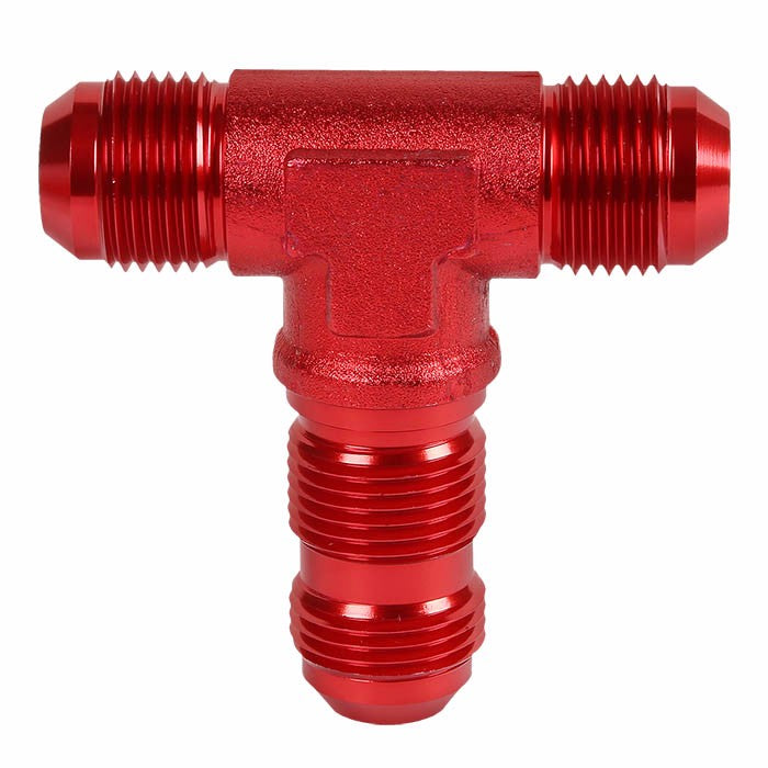 Red Male T-Shape Male Center Flare Bulkhead Oil/Fuel Hose 12AN Fitting Adapter BuildFastCar