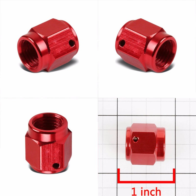 Red Female 3/16" Hex Head Flare Cap Nut Plug Oil/Fuel Hose 3AN Fitting Adapter BuildFastCar