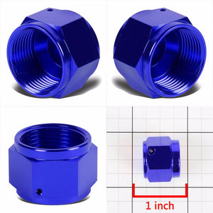 Blue Female 3/8" Hex Head Flare Cap Nut Plug Oil/Fuel Hose 6AN Fitting Adapter BuildFastCar