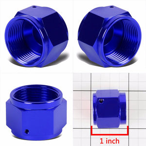 Blue Female 1/2" Hex Head Flare Cap Nut Plug Oil/Fuel Hose 8AN Fitting Adapter BuildFastCar