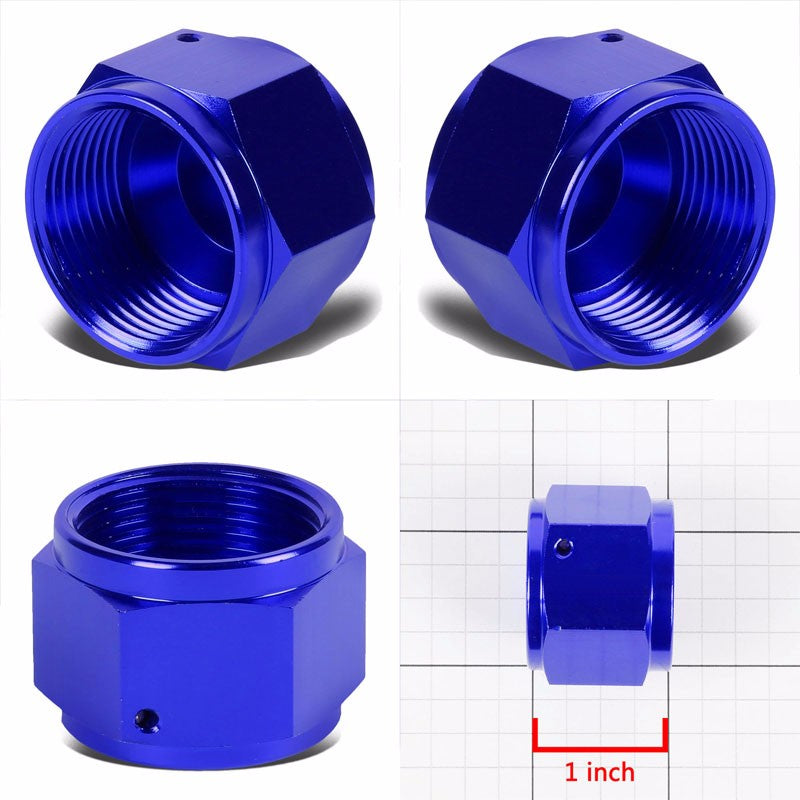 Blue Female 3/4" Hex Head Flare Cap Nut Plug Oil/Fuel Hose 12AN Fitting Adapter BuildFastCar