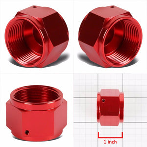 Red Female 3/4" Hex Head Flare Cap Nut Plug Oil/Fuel Hose 12AN Fitting Adapter BuildFastCar