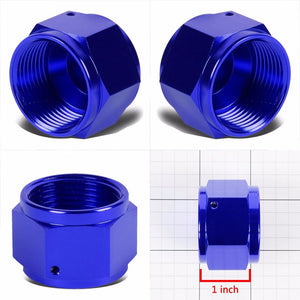 Blue Female 1.00" Hex Head Flare Cap Nut Plug Oil/Fuel Hose 16AN Fitting Adapter BuildFastCar