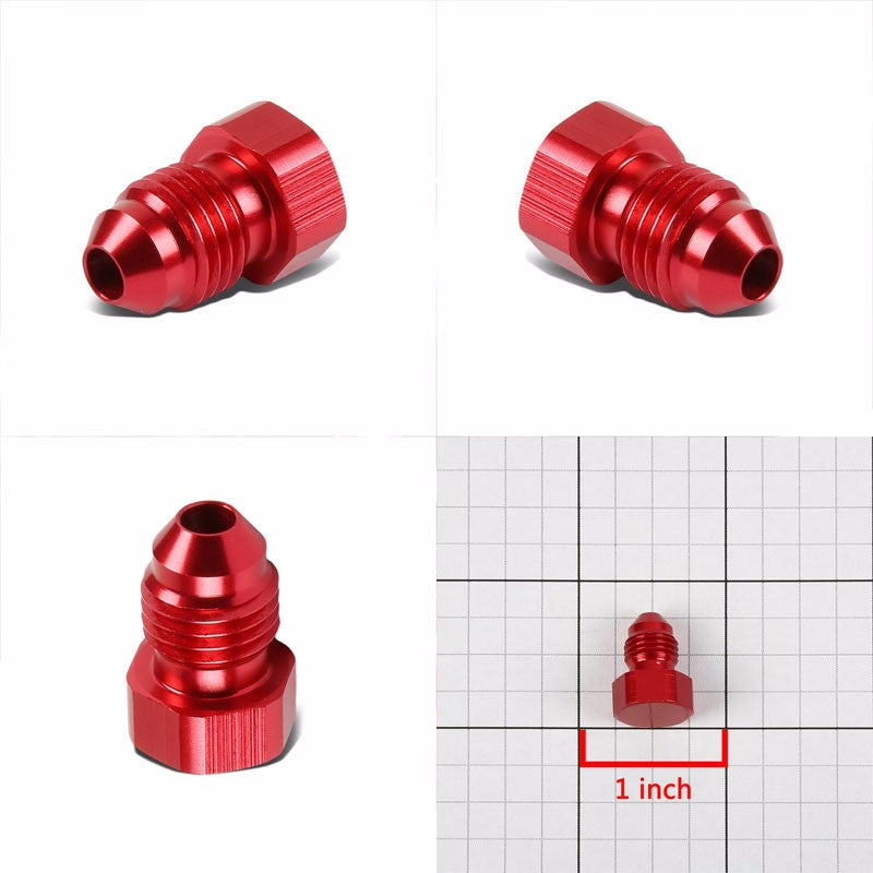 Red Aluminum Male Flare Head Nut Plug Lock Oil/Fuel Hose 3AN Fitting Adapter BuildFastCar