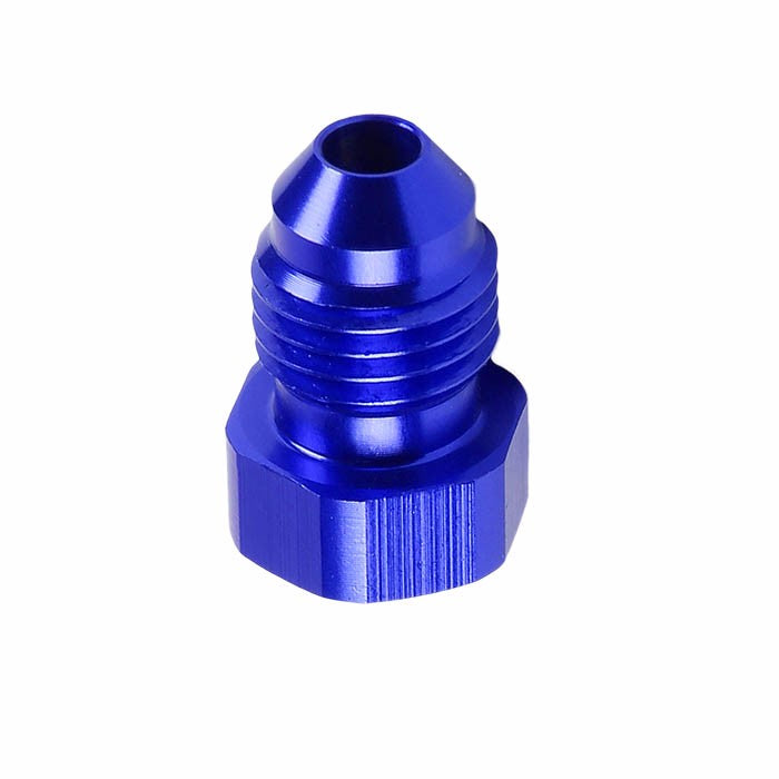 Blue Aluminum Male Flare Head Nut Plug Lock Oil/Fuel Hose 4AN Fitting Adapter BuildFastCar