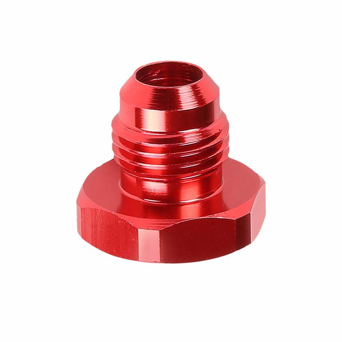 Red Aluminum Male Flare Head Nut Plug Lock Oil/Fuel Hose 6AN Fitting Adapter BuildFastCar