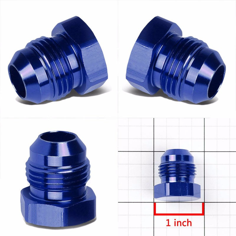 Blue Aluminum Male Flare Head Nut Plug Lock Oil/Fuel Hose 8AN Fitting Adapter BuildFastCar