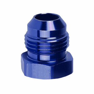 Blue Aluminum Male Flare Head Nut Plug Lock Oil/Fuel Hose 8AN Fitting Adapter BuildFastCar