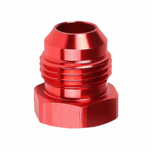 Red Aluminum Male Flare Head Nut Plug Lock Oil/Fuel Hose 8AN Fitting Adapter BuildFastCar