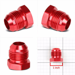 Red Aluminum Male Flare Head Nut Plug Lock Oil/Fuel Hose 10AN Fitting Adapter BuildFastCar