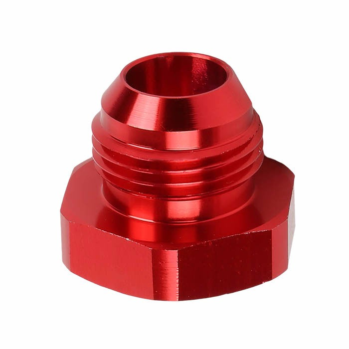 Red Aluminum Male Flare Head Nut Plug Lock Oil/Fuel Hose 12AN Fitting Adapter BuildFastCar