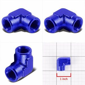 Blue Female 90 Degree Pipe 1/8" NPT Thread Oil/Fuel Hose 2AN Fitting Adapter BuildFastCar