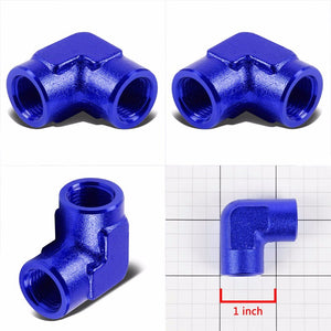Blue Female 90 Degree Pipe 1/4" NPT Thread Oil/Fuel Hose 4AN Fitting Adapter BuildFastCar
