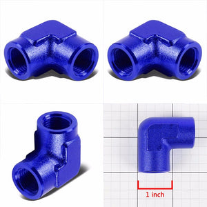 Blue Female 90 Degree Pipe 3/8" NPT Thread Oil/Fuel Hose 6AN Fitting Adapter BuildFastCar