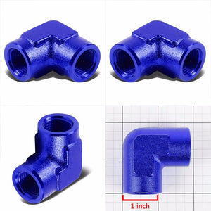 Blue Female 90 Degree Pipe 1/2" NPT Thread Oil/Fuel Hose 8AN Fitting Adapter BuildFastCar